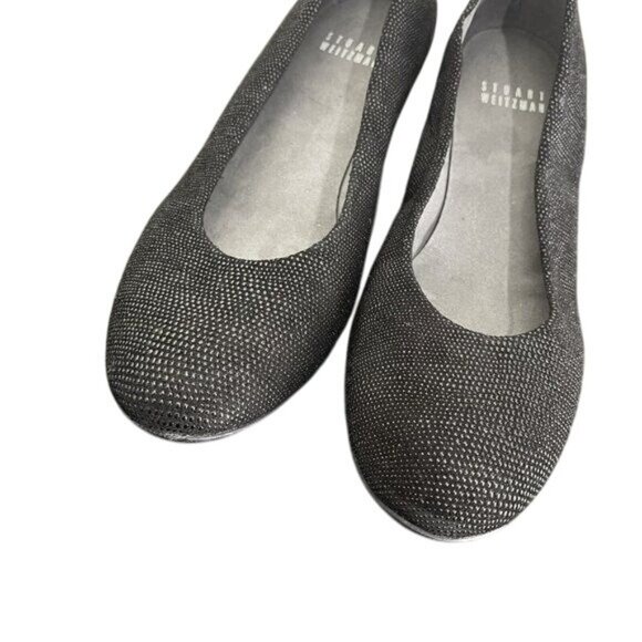 Stuart Weitzman Women Black textured Wedge Pumps Heels 6.5M Work Office Shoes - Picture 12 of 12